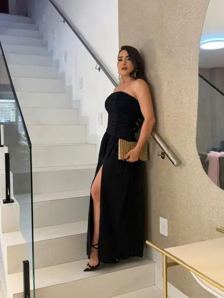 Vestido longo preto