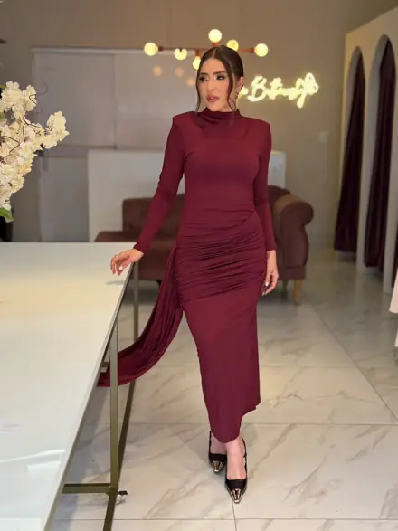 Vestido vinho drapeado